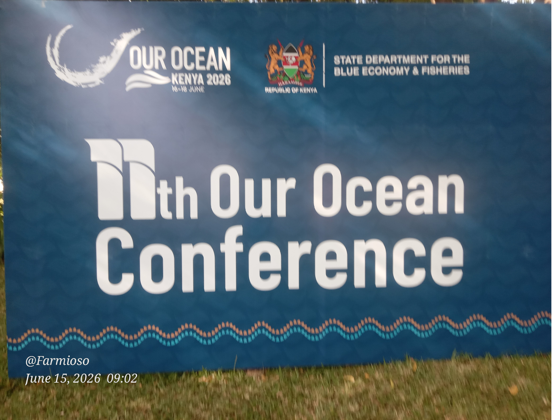 11th Our Ocean Conference backdrop — State Department for the Blue Economy & Fisheries